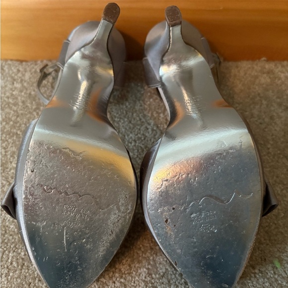 Nina New York Satin Open Toe Ankle Strap Rhinestone Ornament Heels - Picture 8 of 8